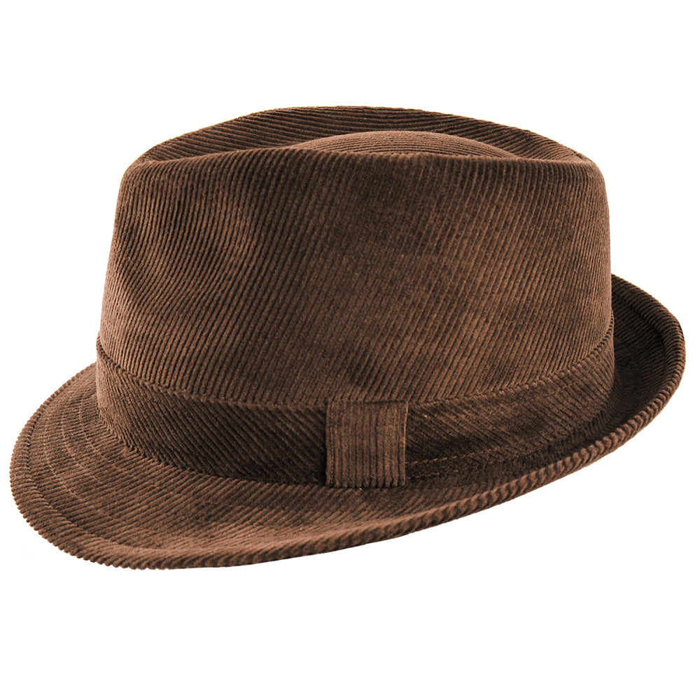 Jaxon & James Corduroy Trilby Hat - Brown