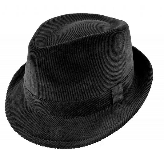 Jaxon & James Corduroy Trilby Hat - Black