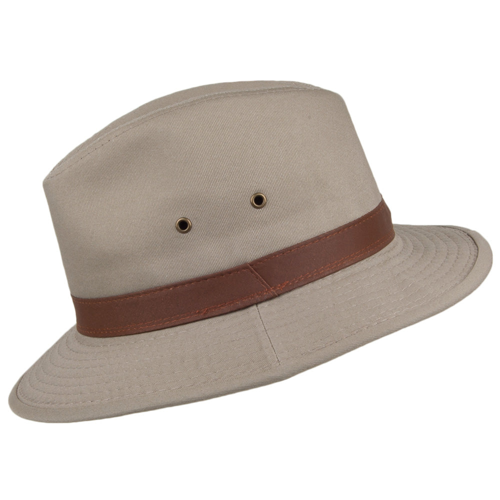 Dorfman Pacific Hats Cotton Shower Resistant Safari Hat - Khaki