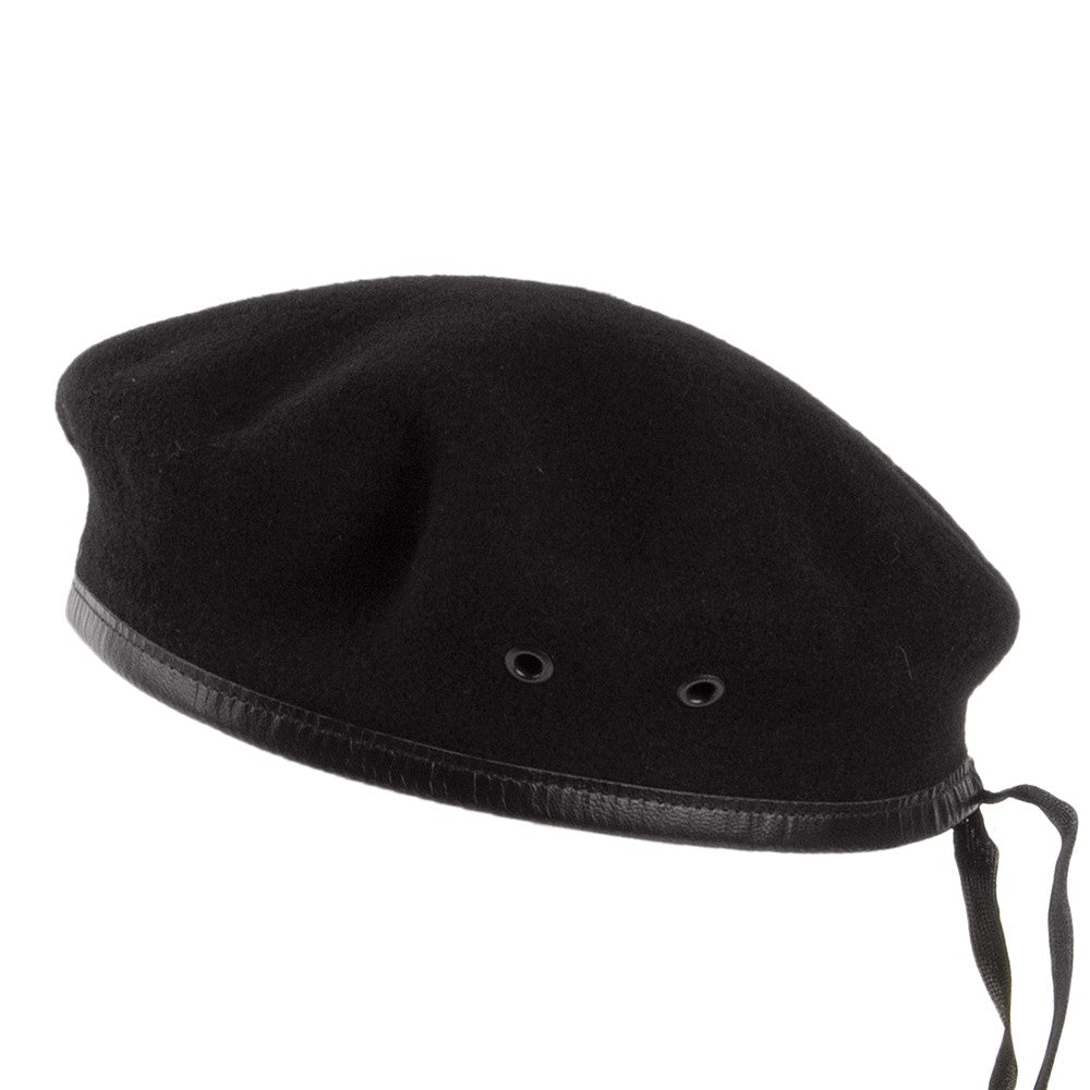 Héritage par Laulhère Hats Merino Wool French Military Beret - Black