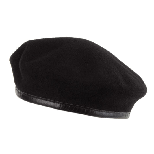 Héritage par Laulhère Hats Merino Wool French Military Beret - Black