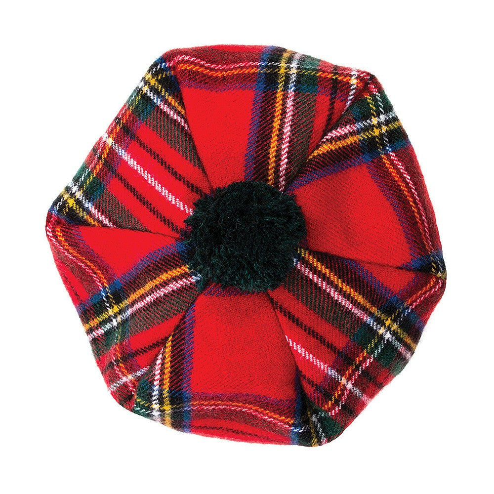 Lochcarron Of Scotland Lambswool Tam O' Shanter Hat - Royal Stewart - Red