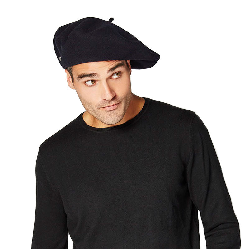 Héritage par Laulhère Hats Alpin Merino Wool Beret - Black