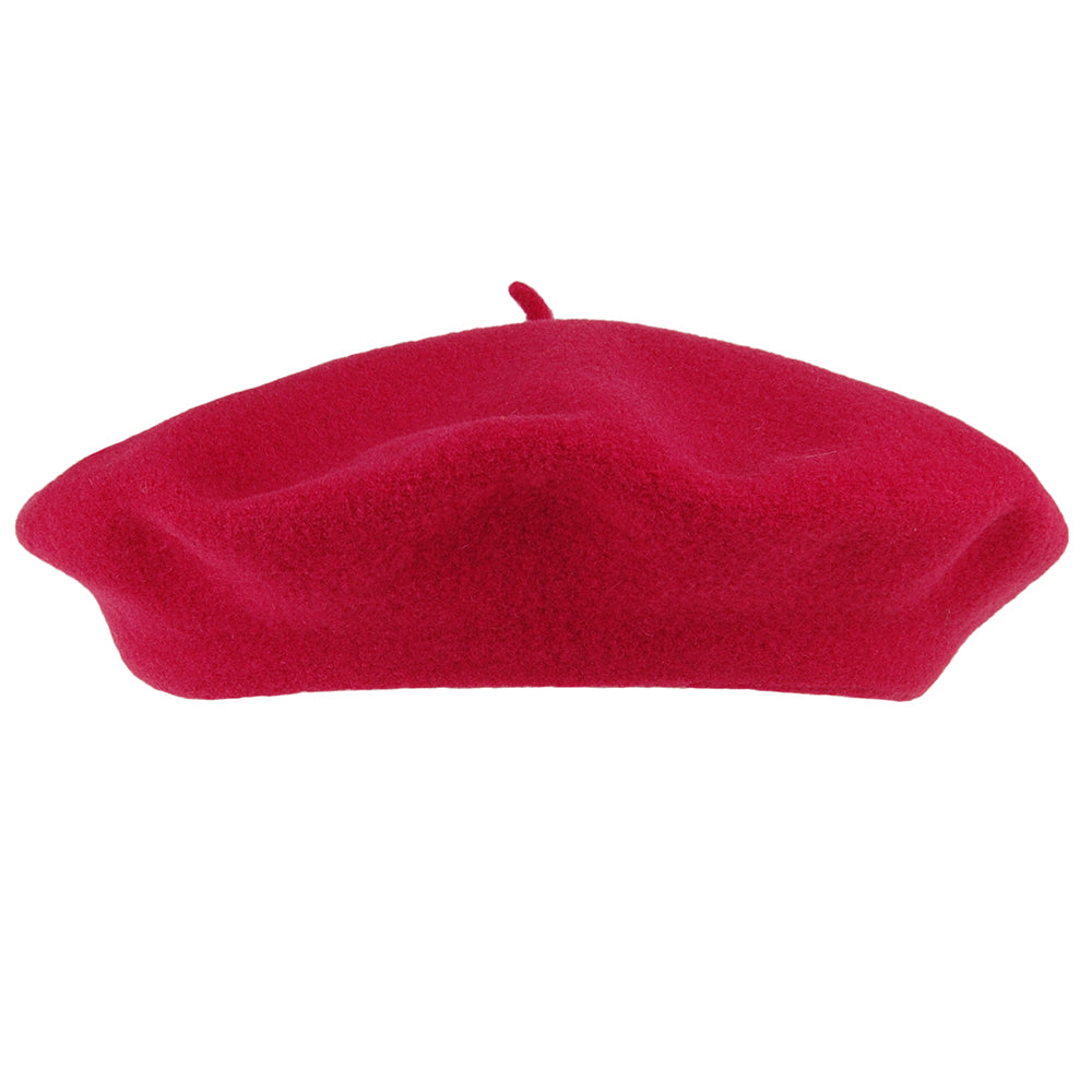 Héritage par Laulhère Hats Authentique Merino Wool Beret - Raspberry