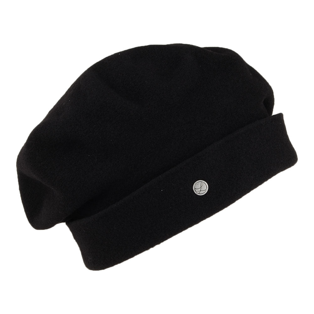 Héritage par Laulhère Hats Fleurine Merino Wool Beret - Black