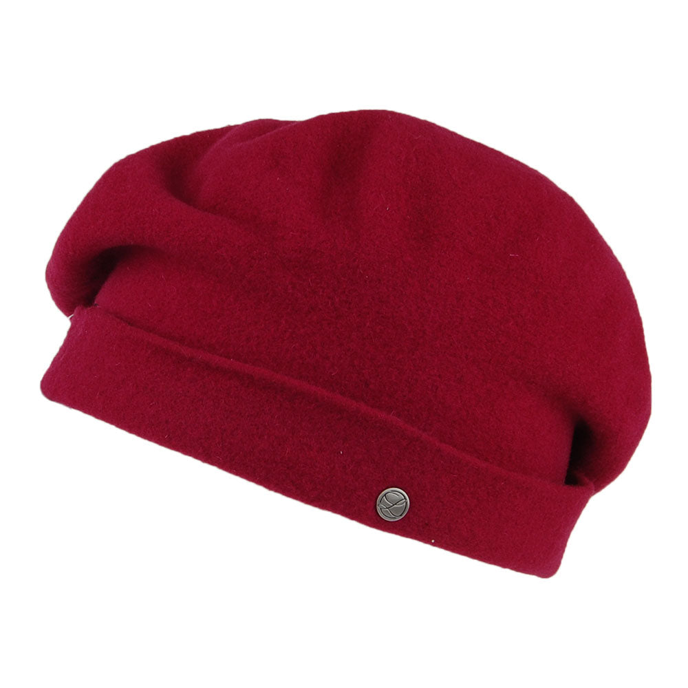 Héritage par Laulhère Hats Fleurine Merino Wool Beret - Bordeaux