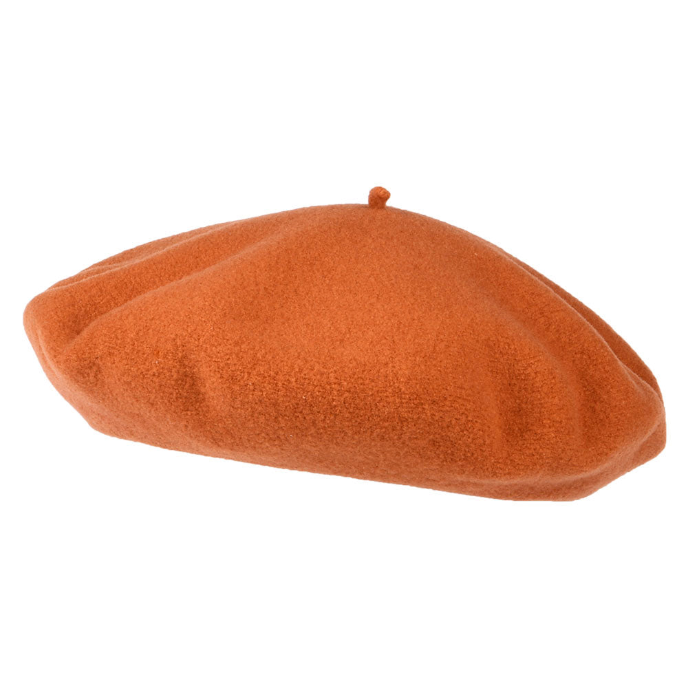 Héritage par Laulhère Hats Authentique Merino Wool Beret - Burnt Orange