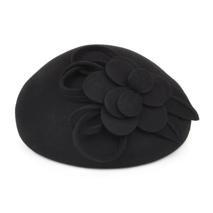 Failsworth Hats Marina Wool Felt Blocked Beret - Black