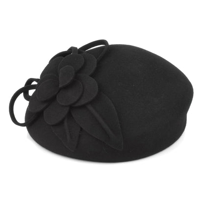 Failsworth Hats Marina Wool Felt Blocked Beret - Black