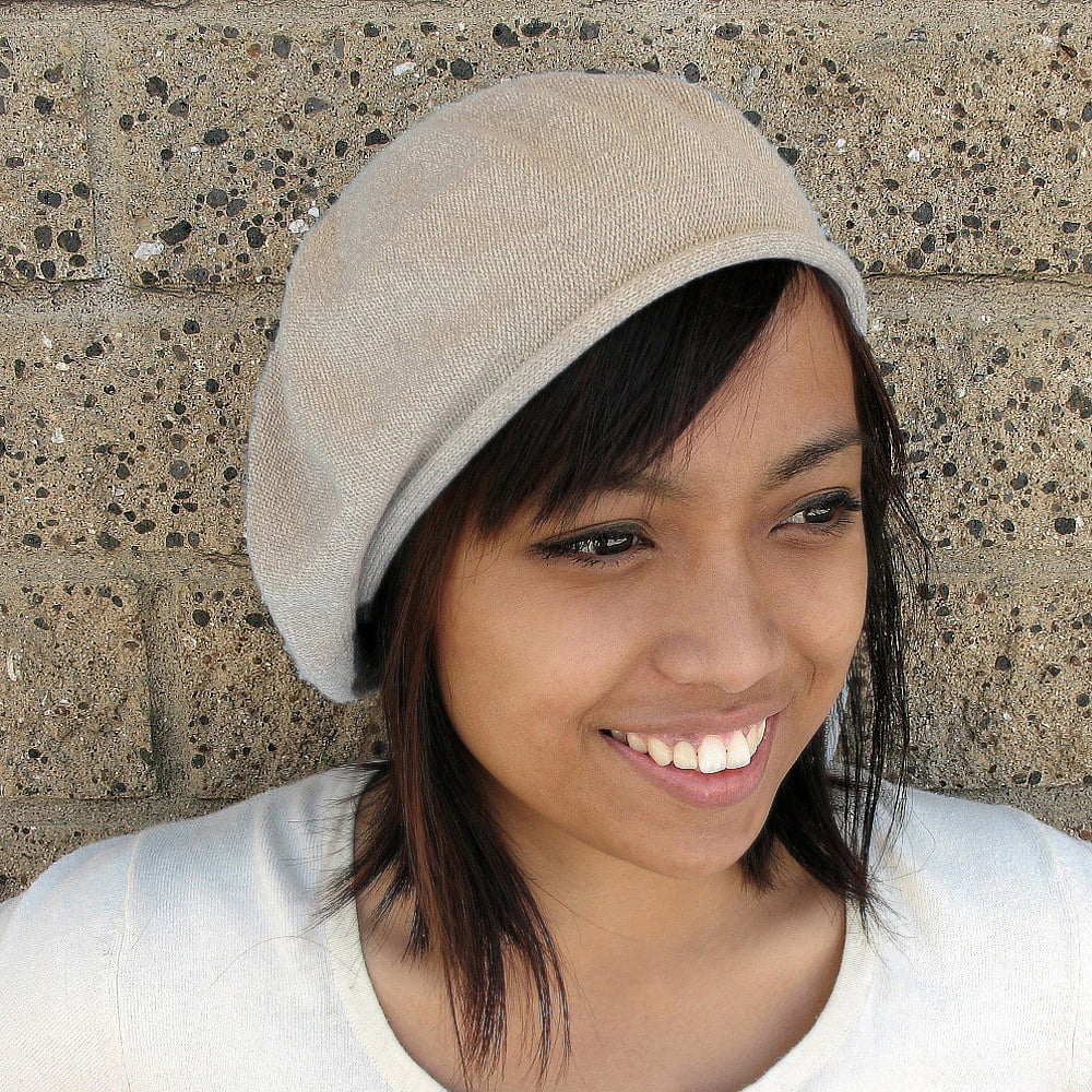 sur la tête 10.5 Inch Cotton Beret - Sand