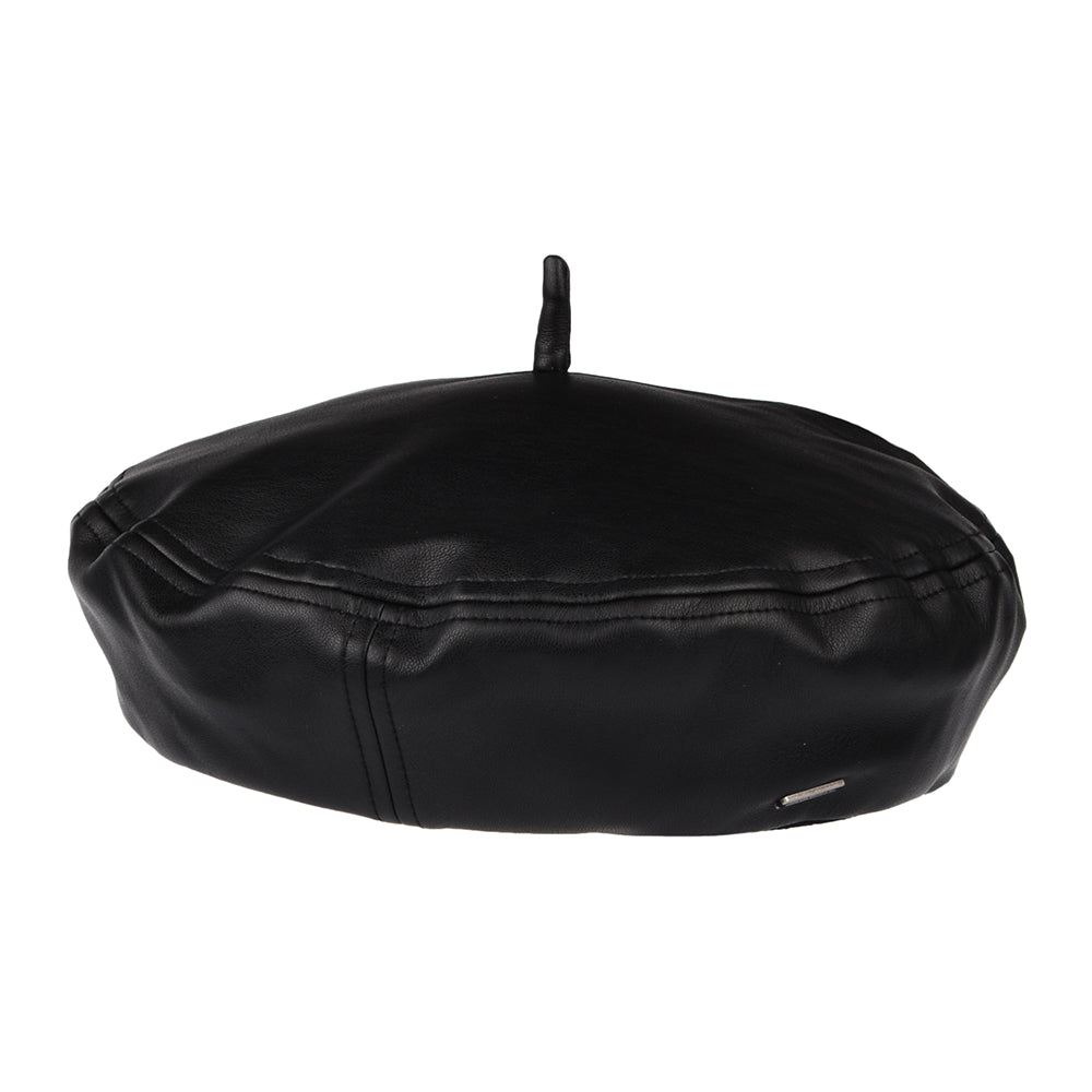 Brixton Hats Audrey II Faux Leather Beret - Black