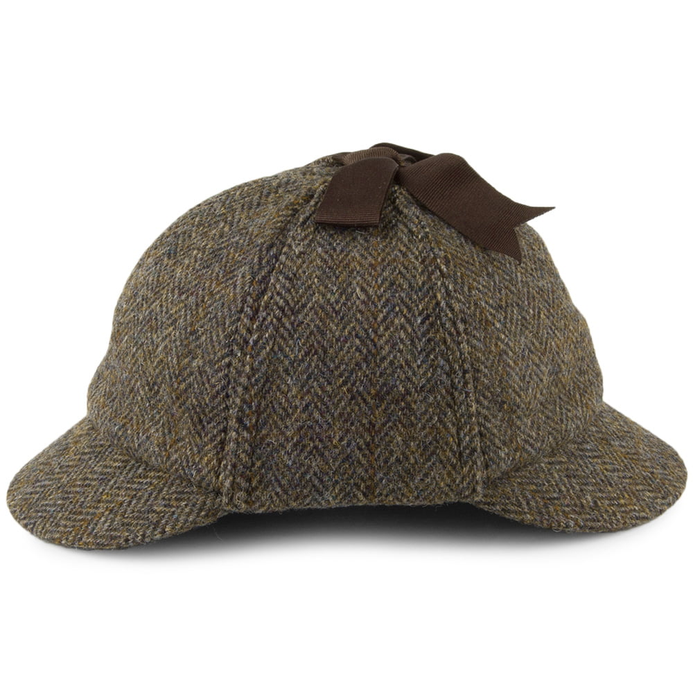 Failsworth Harris Tweed Sherlock Holmes Deerstalker Hat - Olive-Blue