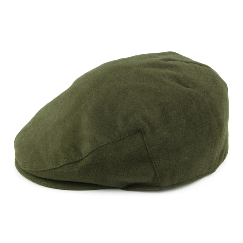 Failsworth Hats Moleskin Waterproof Flat Cap - Light Olive