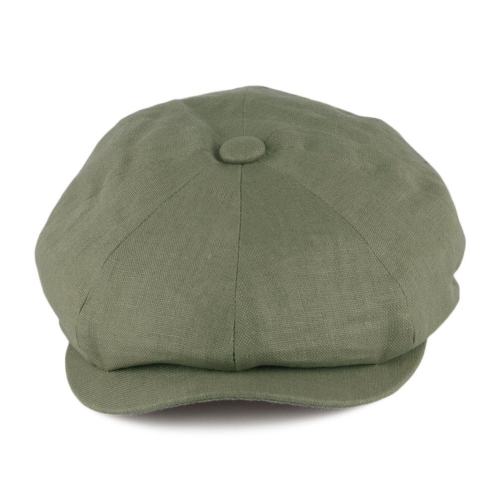 Failsworth Hats Alfie Irish Linen Newsboy Cap - Khaki