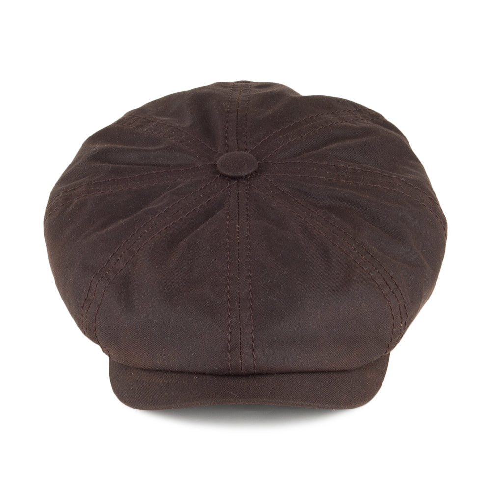 Stetson Hats Hatteras Waxed Cotton Newsboy Cap - Brown