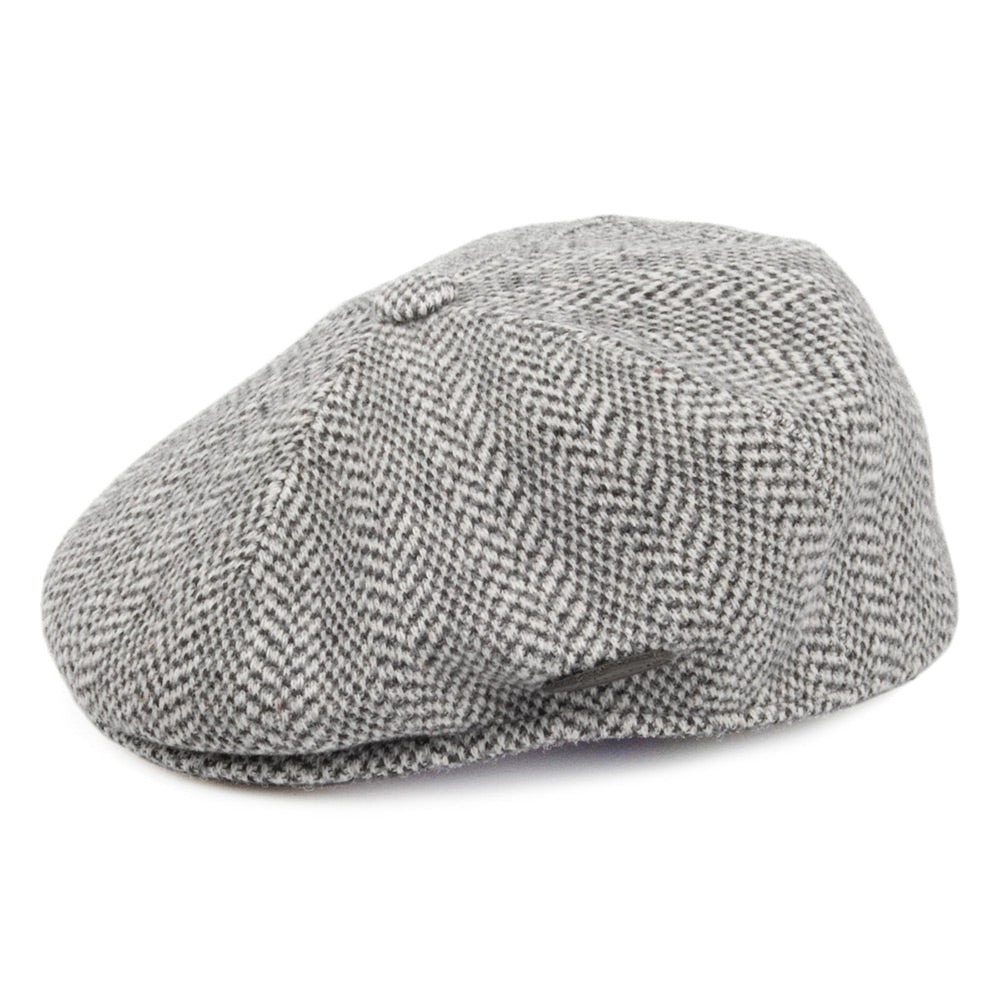 Kangol Herringbone Flat Cap - Grey