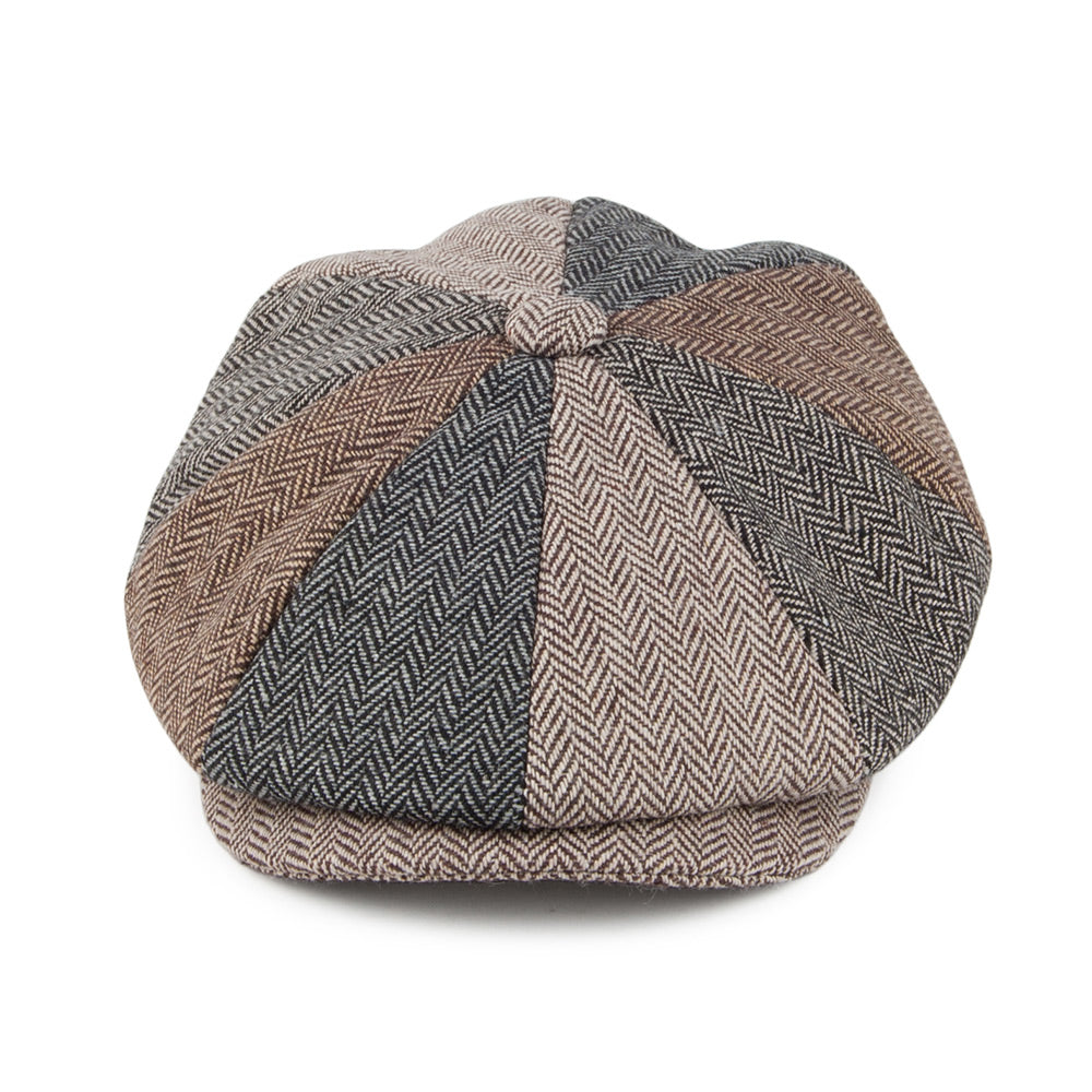 Jaxon & James Herringbone Patch Newsboy Cap - Multi-Coloured