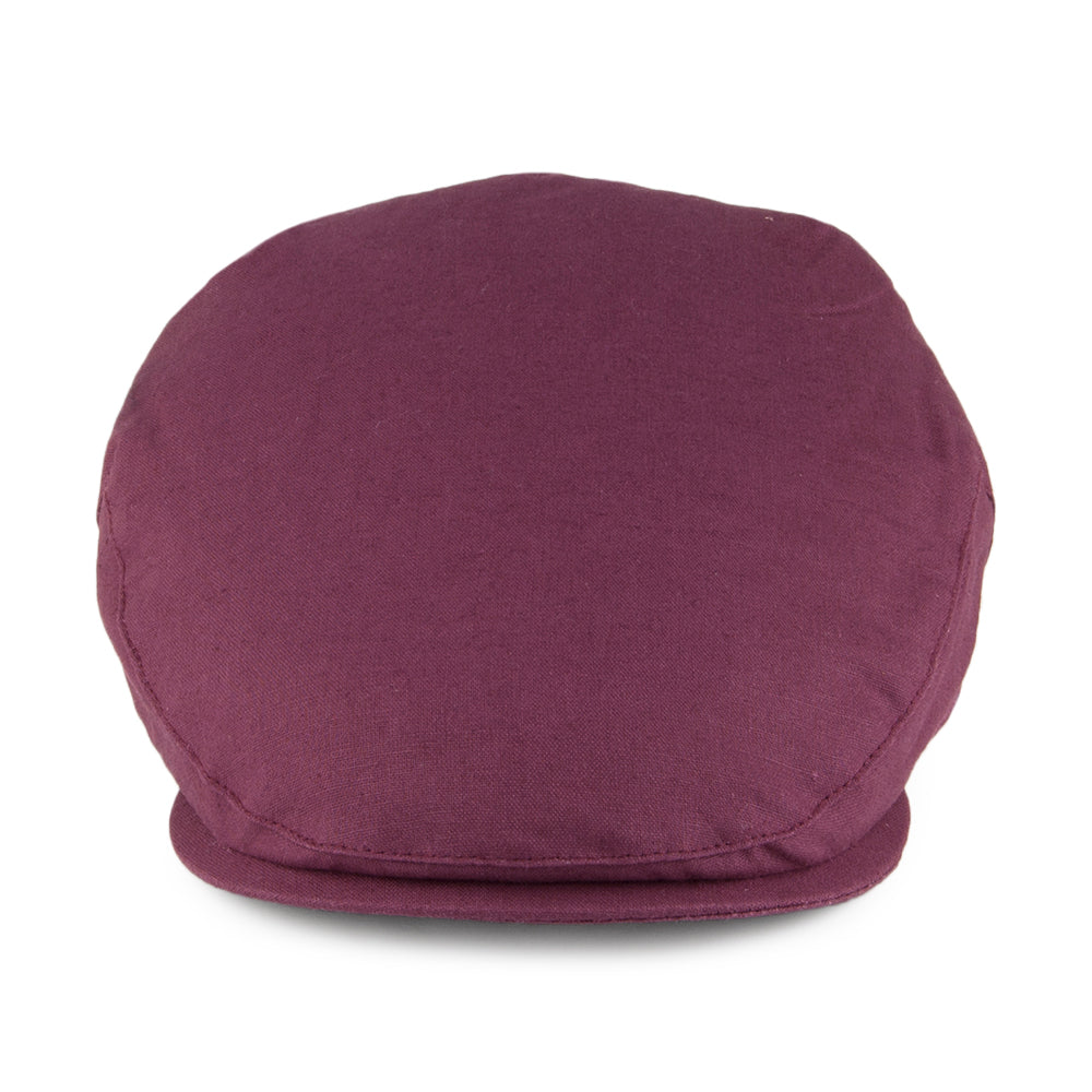 Denton Hats Cheshire Linen Flat Cap - Maroon