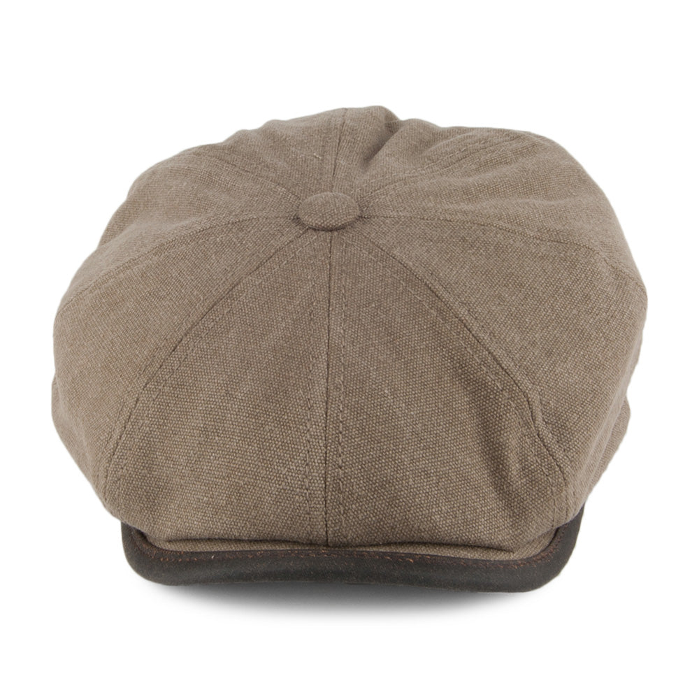 Stetson Hats Winter Fleeced Seward Canvas Newsboy Cap - Olive