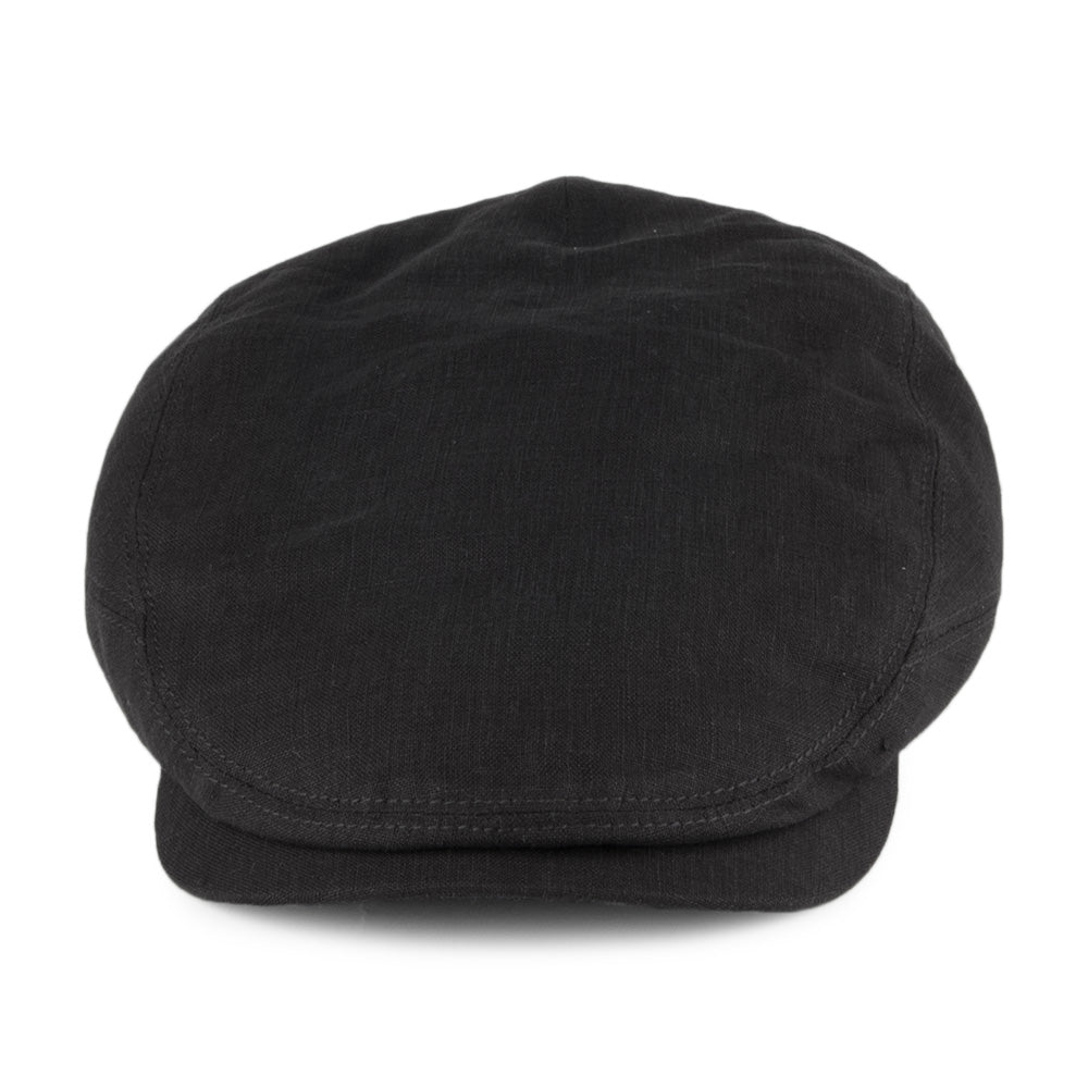 Stetson Hats Driver Linen Flat Cap - Black