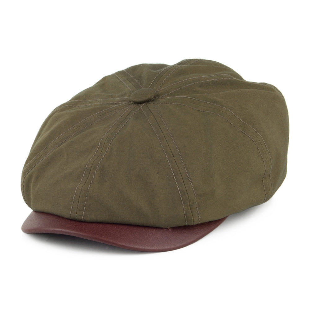 Stetson Hatteras Waxed Cotton Newsboy Cap - Olive – Village Hats