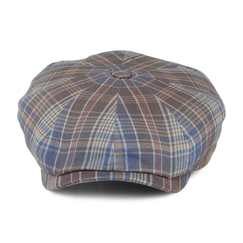 Stetson Hats Check Newsboy Cap - Blue-Grey