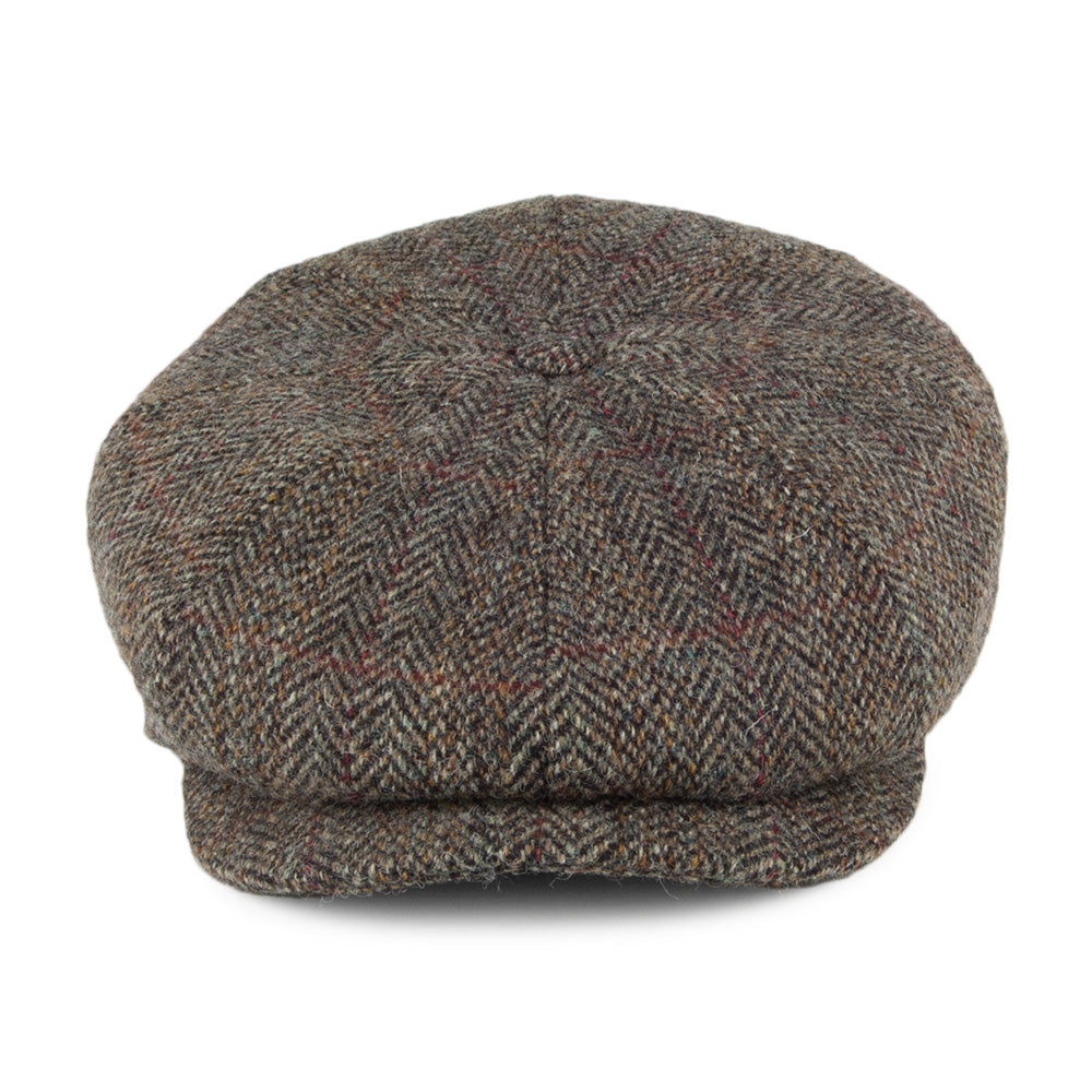 City Sport Herringbone Harris Tweed Newsboy Cap - Sage