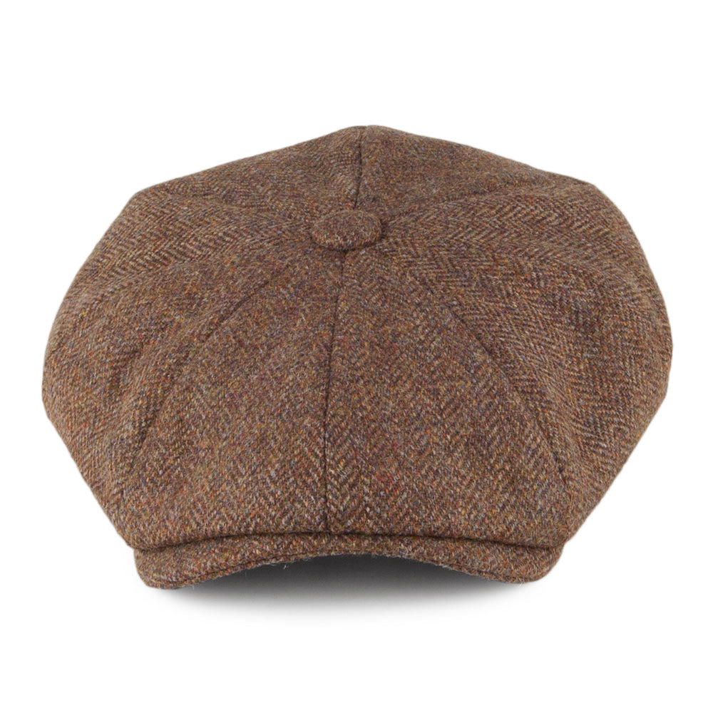 Christys Hats Country Tweed Herringbone Newsboy Cap - Brown