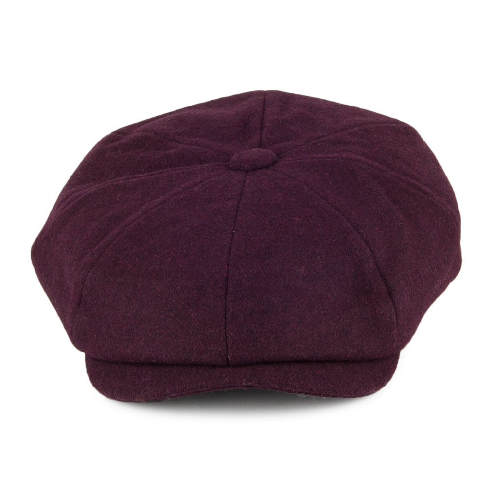 Christys Hats Melton Wool Newsboy Cap - Maroon