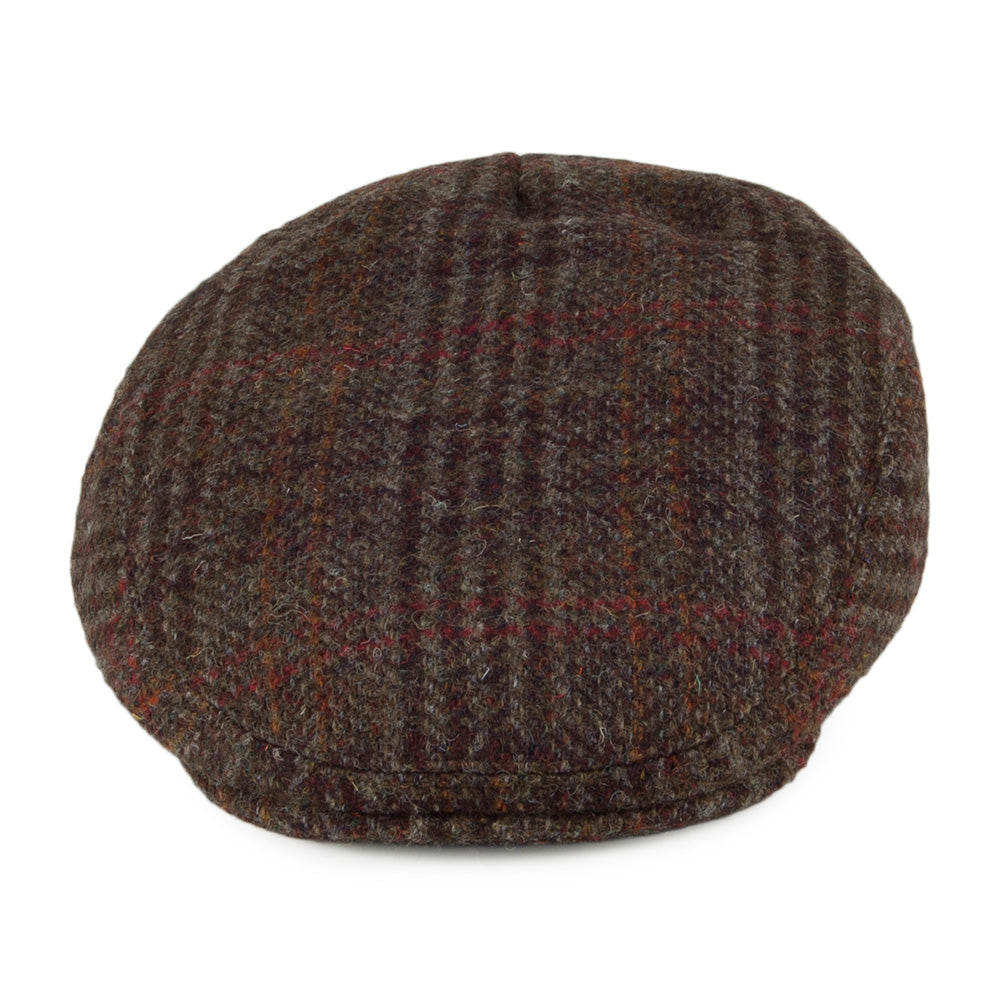 Failsworth Stornoway Harris Tweed Glen Plaid Wool Flat Cap - Olive Mix