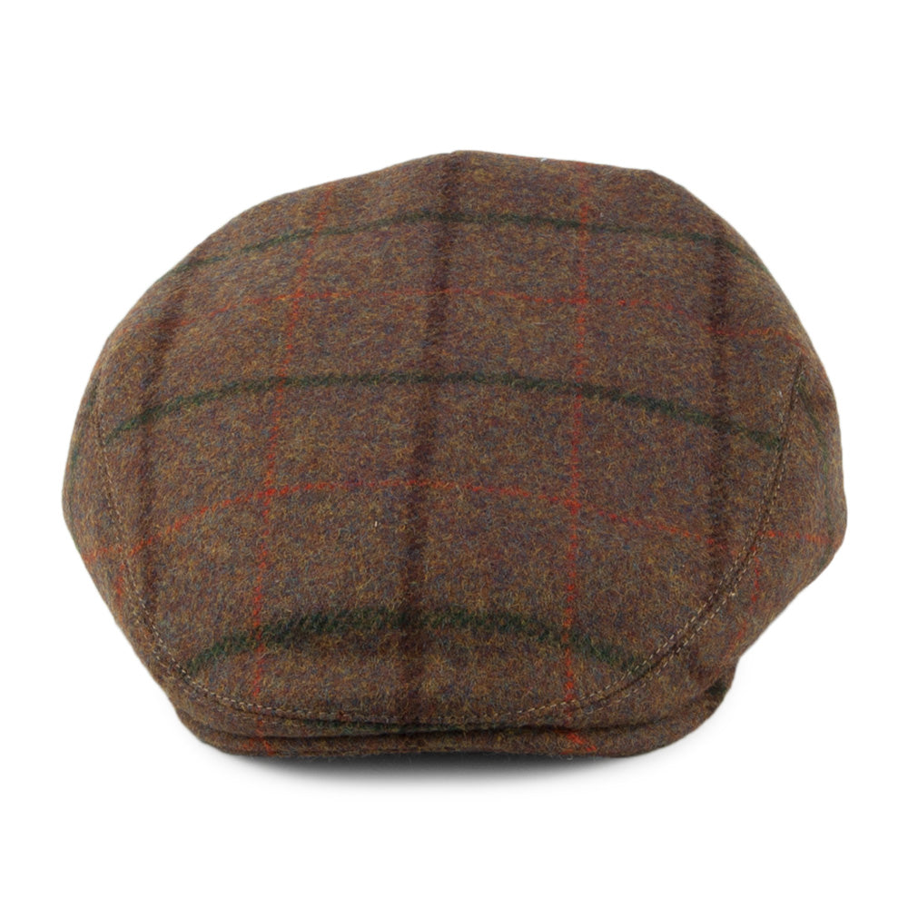 Failsworth Hats Gamekeeper Windowpane Water Repellent Flat Cap - Tan