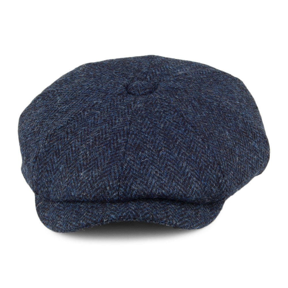 Jaxon & James Harris Tweed Skye Newsboy Cap - Blue-Black