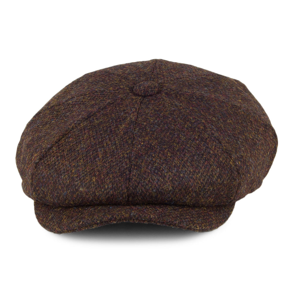 Jaxon & James Harris Tweed Arnol Newsboy Cap - Moss-Brown