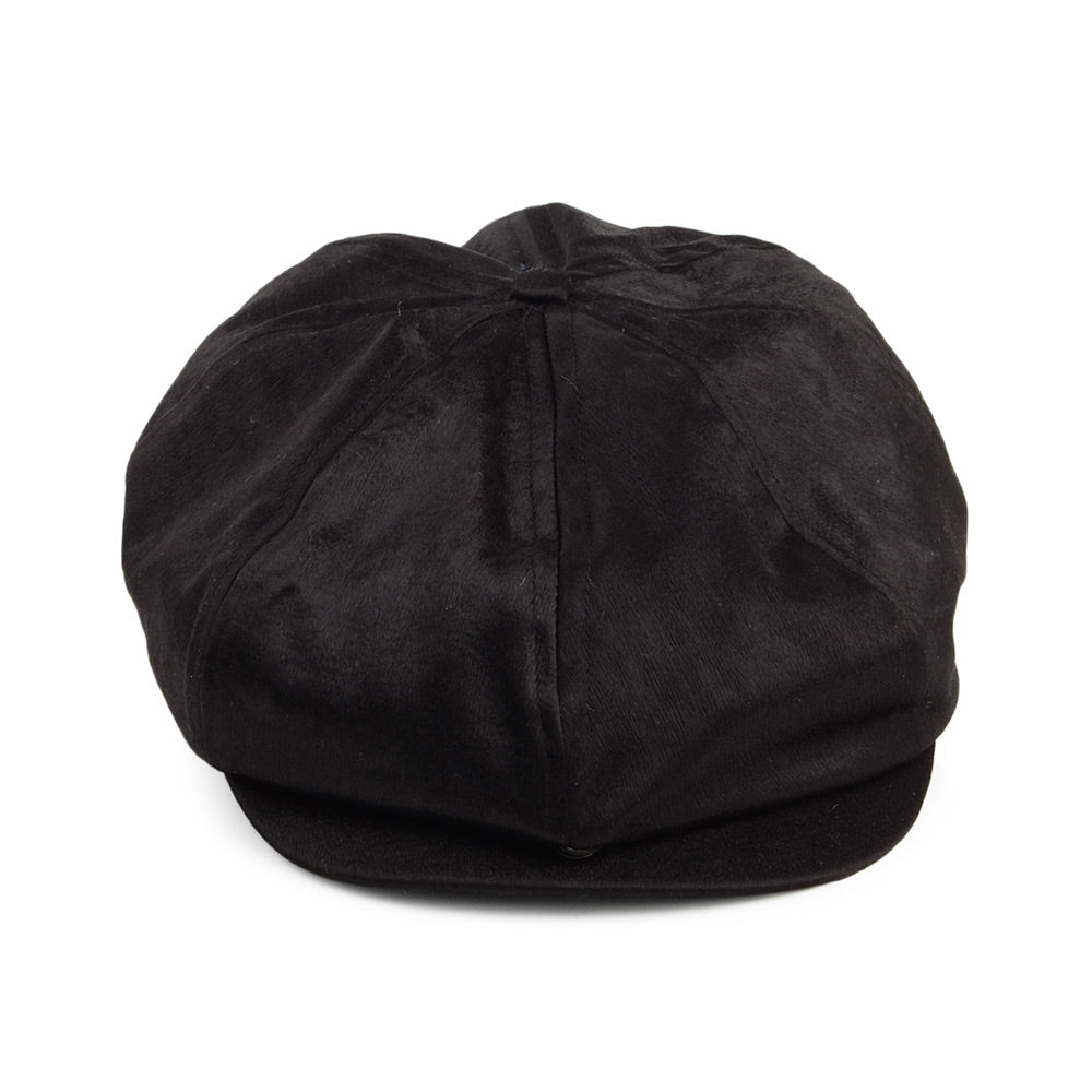 Brixton Hats Brood Satin Newsboy Cap - Black