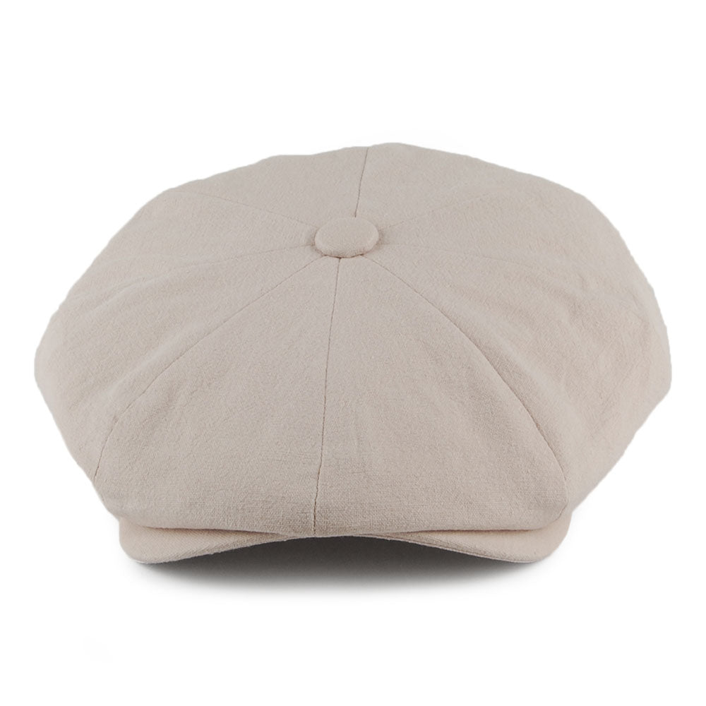 Christys Hats Alfie Heavy Linen Newsboy Cap - Stone