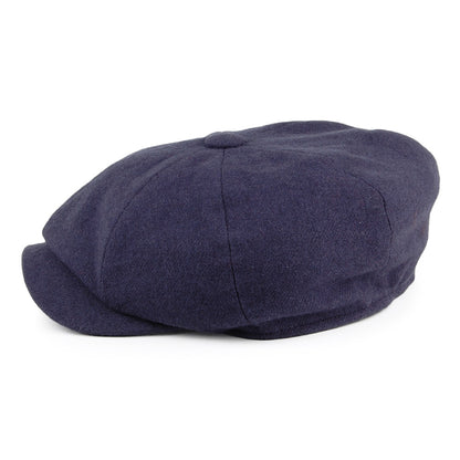 Christys Hats Joshua Ellis Wool Sateen Newsboy Cap - Navy Blue