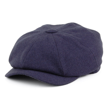 Christys Hats Joshua Ellis Wool Sateen Newsboy Cap - Navy Blue