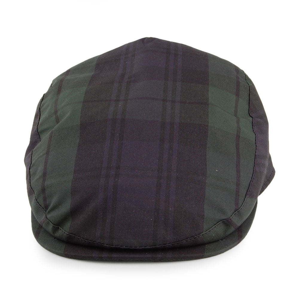 City Sport British Millerain Waxed Cotton Flat Cap - Navy-Green