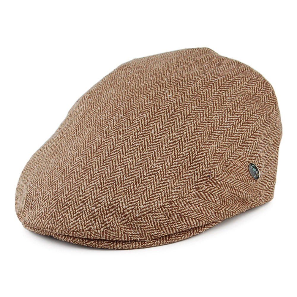 City Sport Herringbone Pure Silk Flat Cap - Brown-Tan – Village Hats