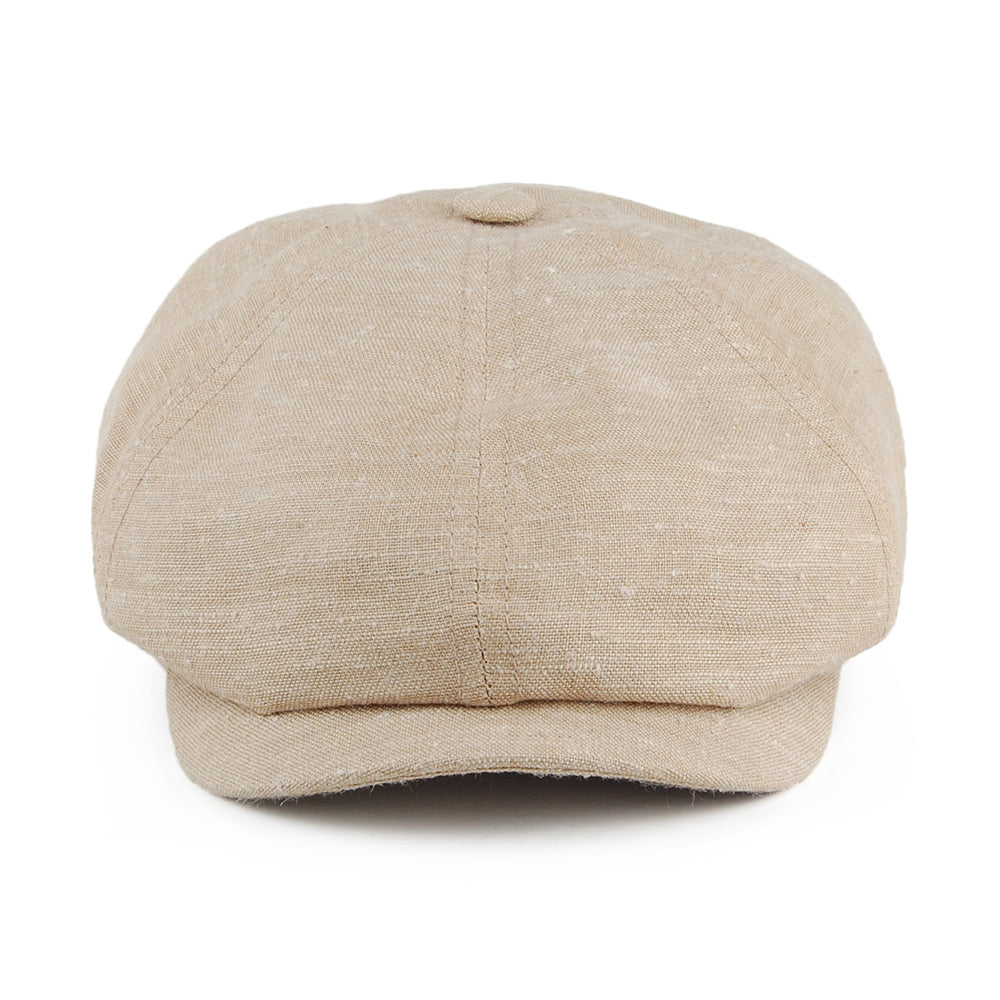 Stetson Hats Linen Silk 6 Panel Newsboy Cap - Natural