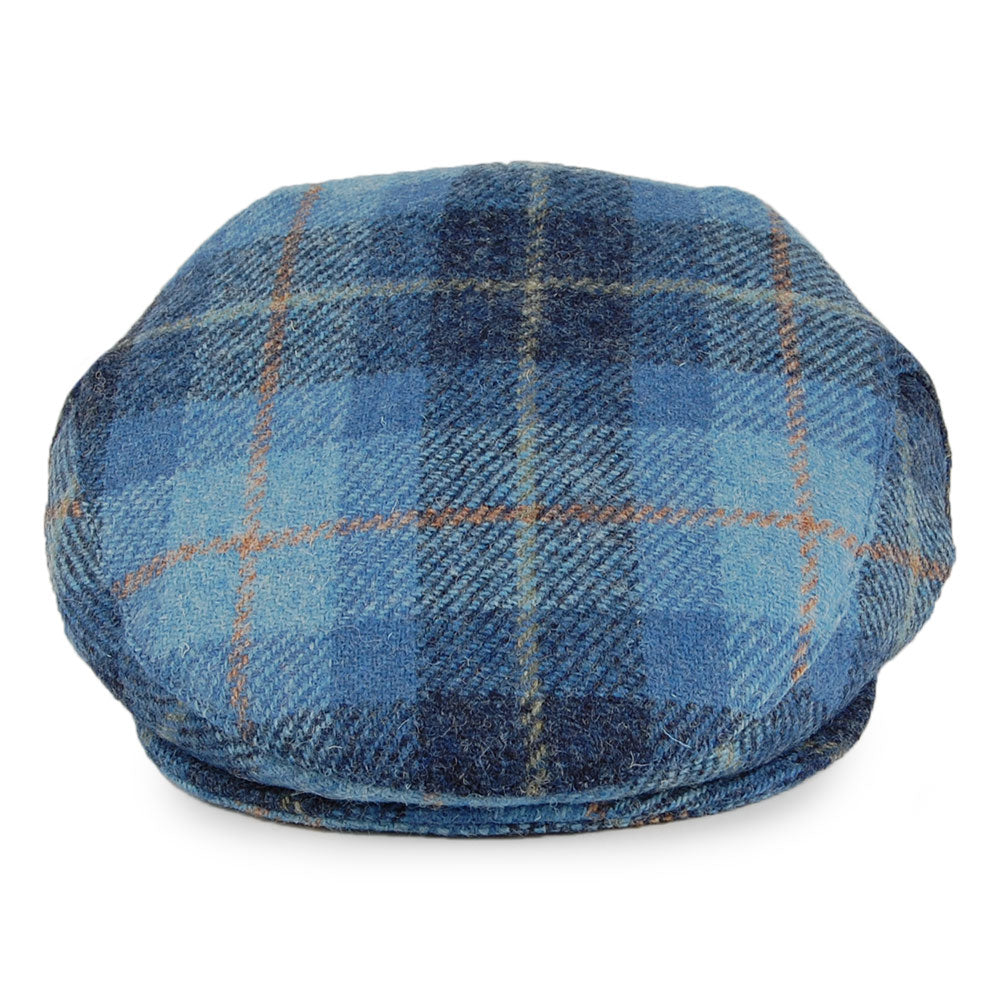 Jaxon & James Harris Tweed Bay River Flat Cap - Blue-Navy