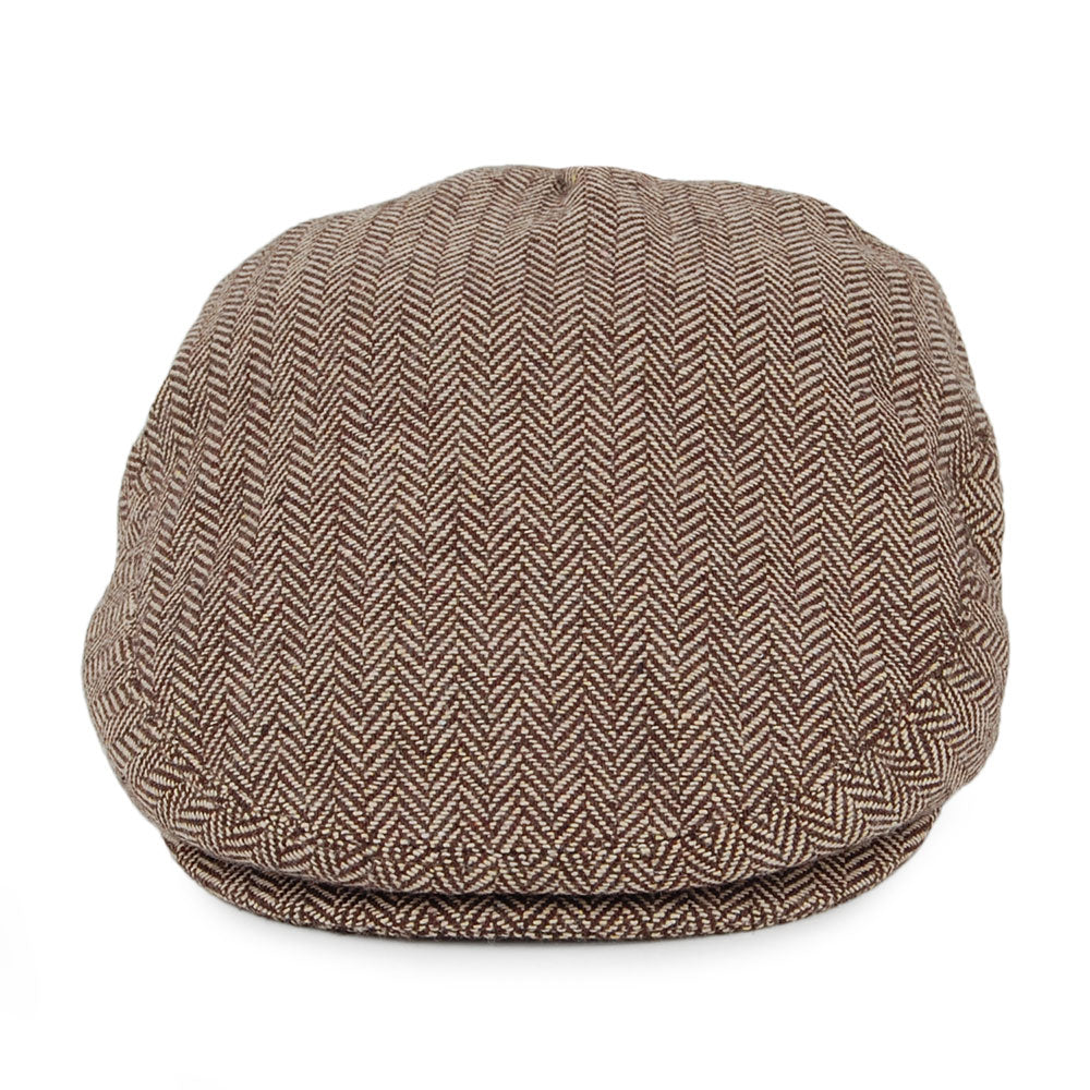 Jaxon & James Herringbone Flat Cap - Dark Brown