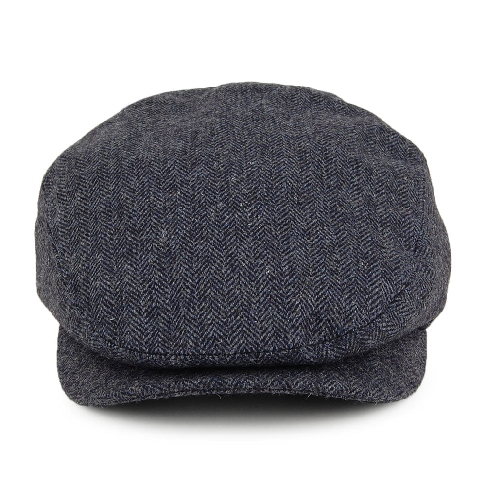 Barbour Hats Barlow Herringbone Wool Flat Cap - Navy Blue