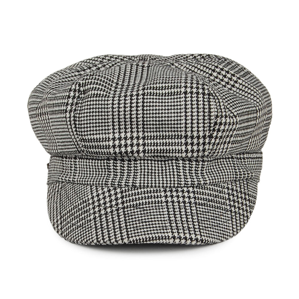 Betmar Hats Boy Meets Girl Glen Plaid Newsboy Cap - Black-White