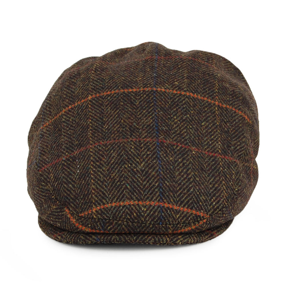 Jaxon & James Glasgow Windowpane Flat Cap - Olive