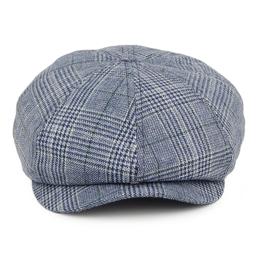 Brixton Hats Glen Plaid Brood Newsboy Cap - Navy-Grey