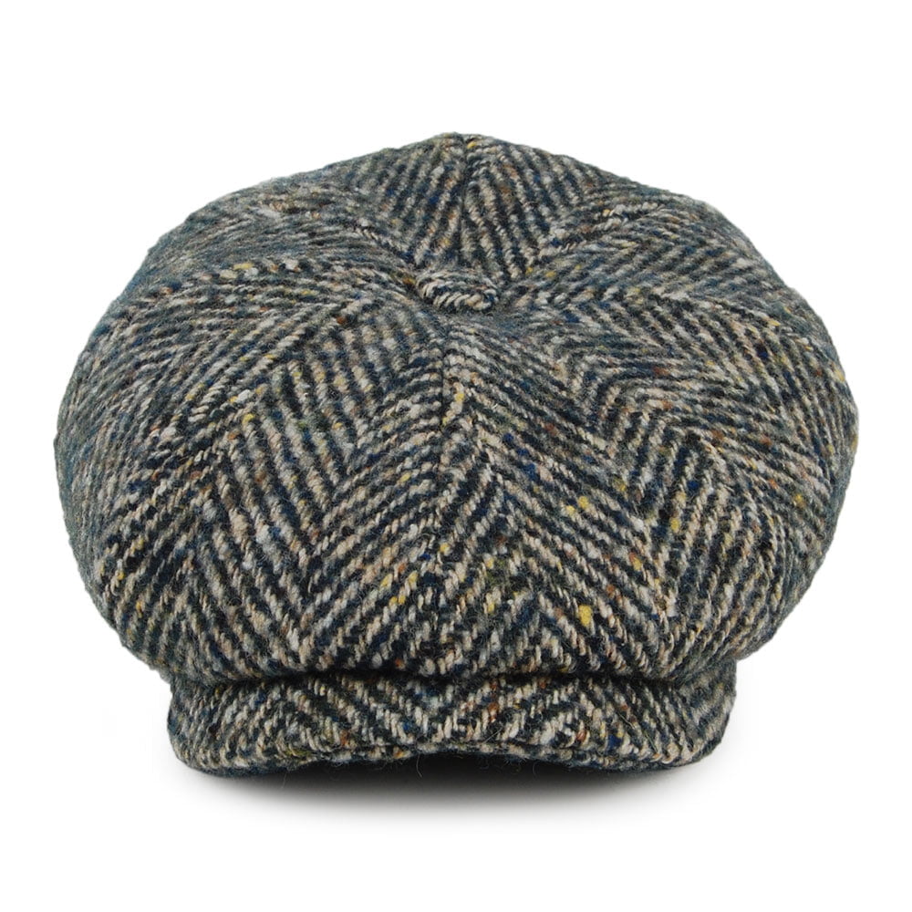 Stetson Hatteras Herringbone Wool Newsboy Cap - Emerald