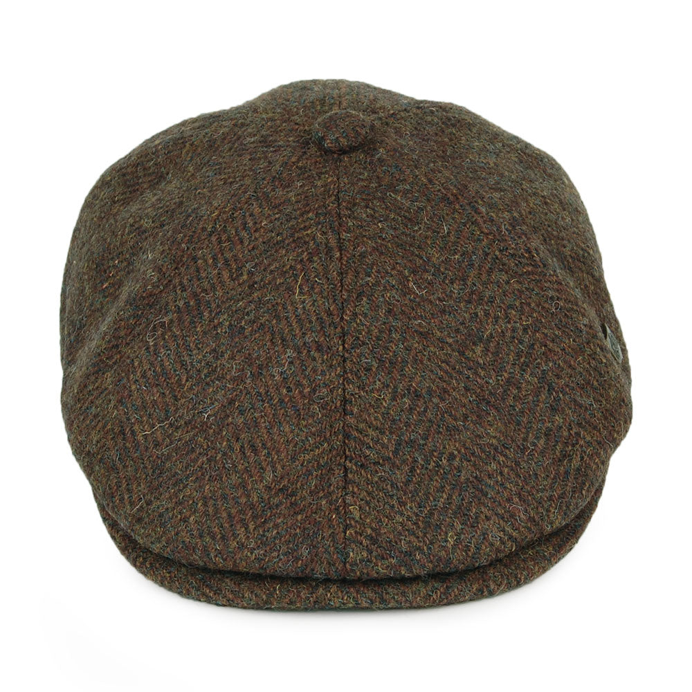 Failsworth Hats Harris Tweed Herringbone Hudson Newsboy Cap - Brown