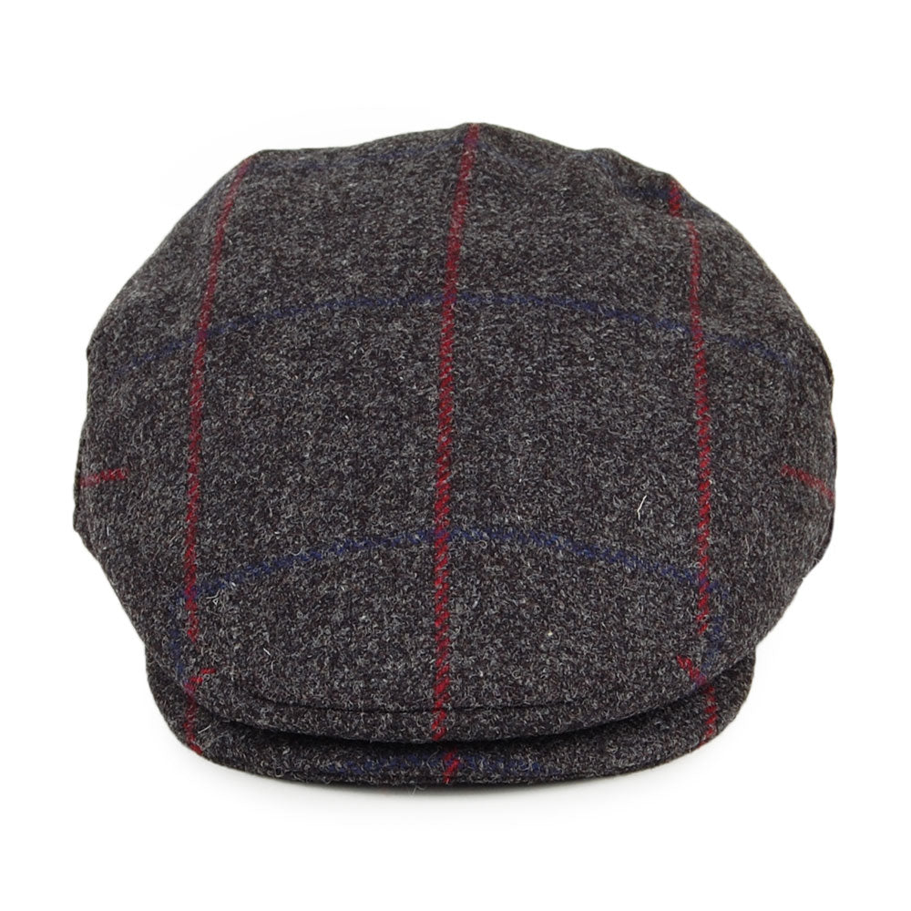 Failsworth Hats Windowpane Waterproof Flat Cap - Grey-Multi