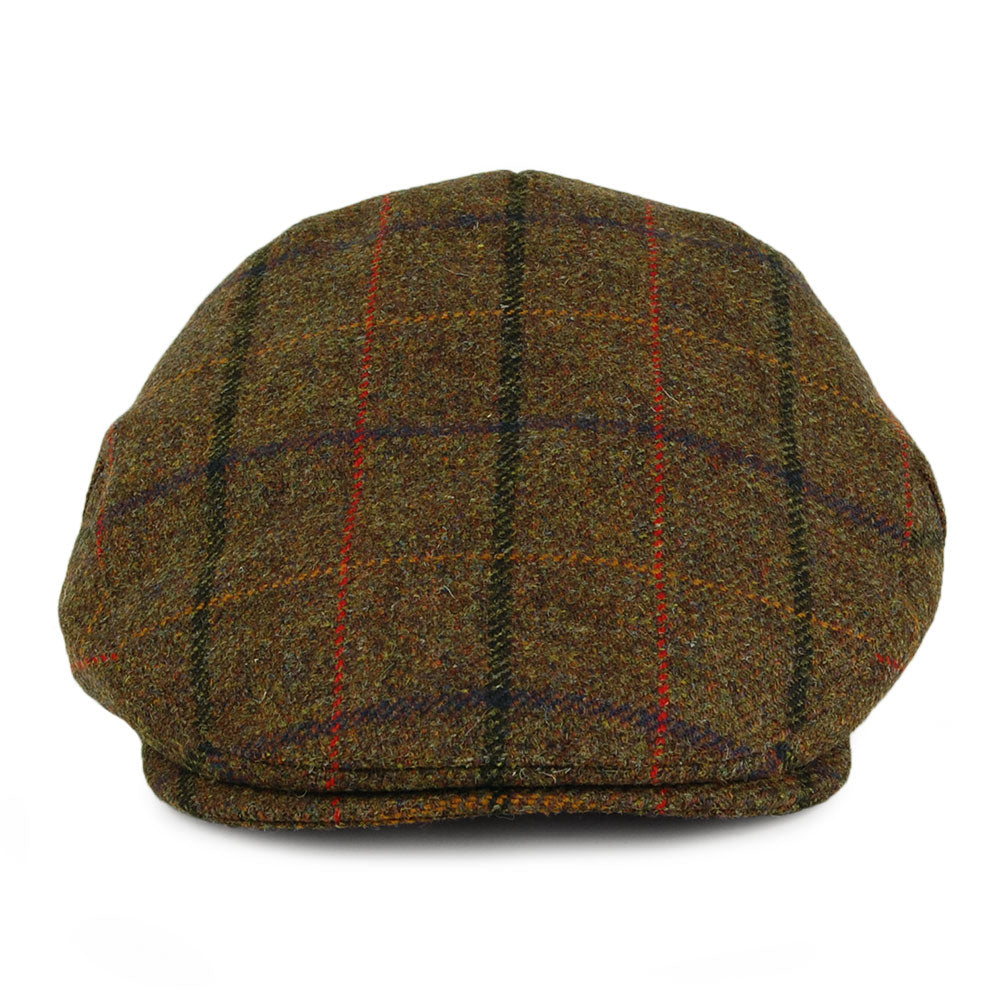 Christys Hats Country Tweed Balmoral Flat Cap - Olive-Brown